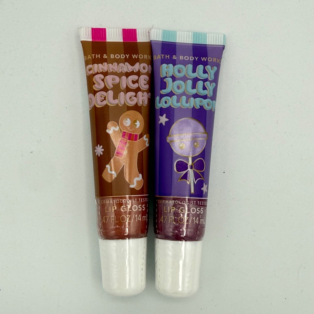 Bath & Body Works Lip Gloss Womens OS Multi New Holiday Cinnamon & Lollipop 2pk